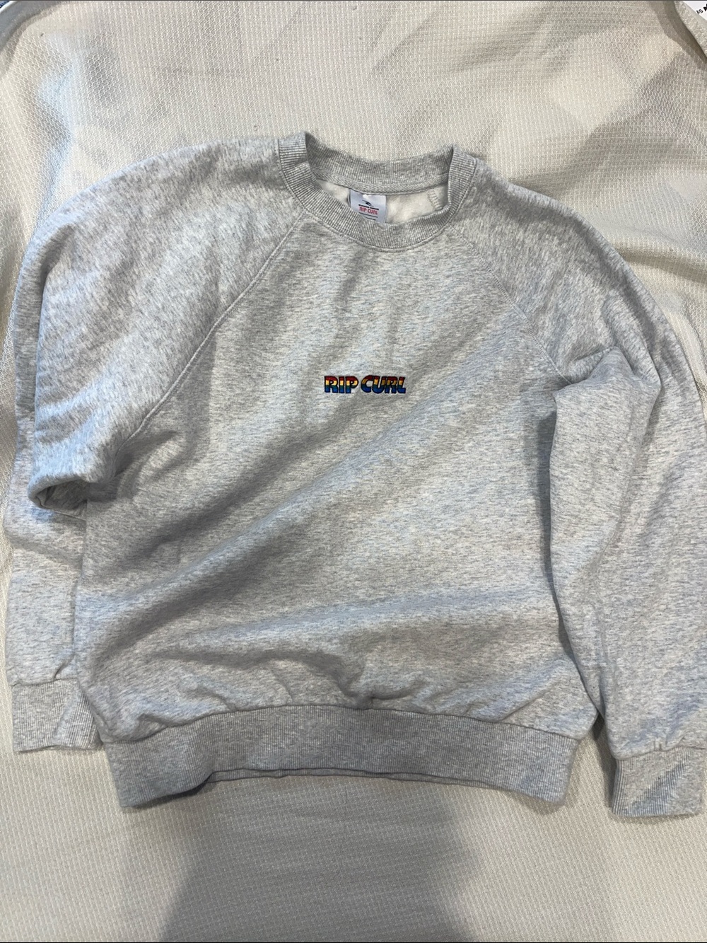 Rip Curl Women's Light Gray Crewneck Sweatshirt with Small Logo